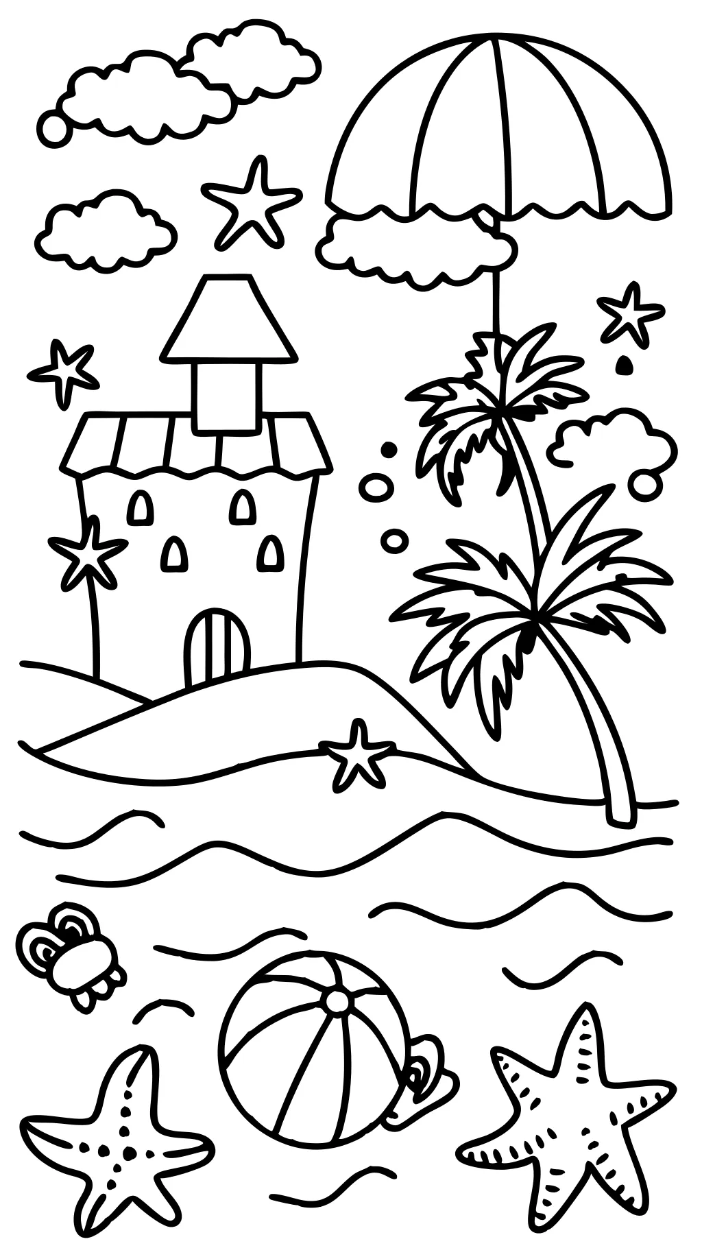 coloriages gratuits de la plage